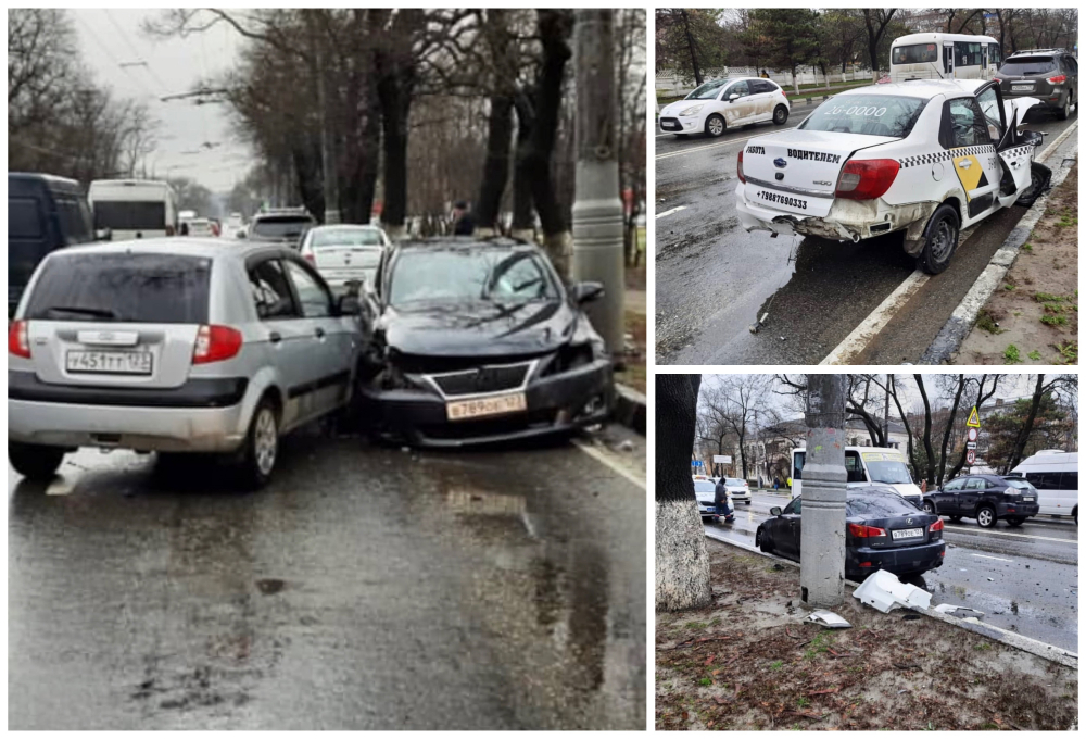 Выехал на «встречку»: в Новороссийске снова произошла авария с участием пяти автомобилей